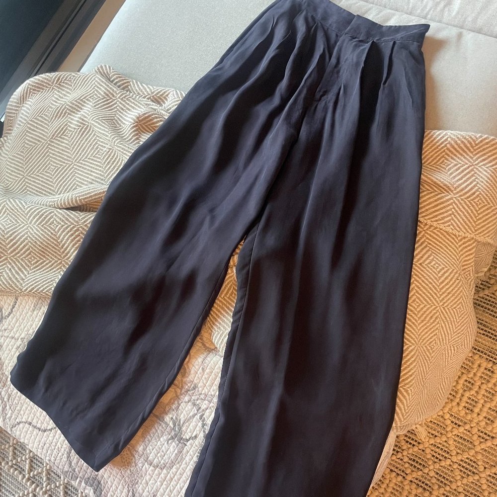 Navy Ted Baker Wide Leg Trousers